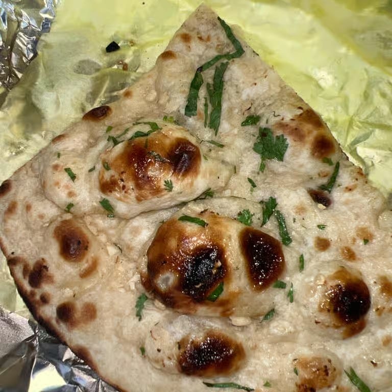 Delicious Garlic Naan and Indian Cuisine